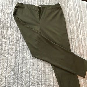 Olive green pants with tapered ankle- elastic waist